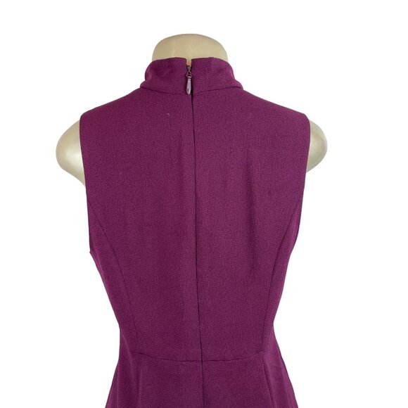 BCBGeneration Womens Sleeveless Plum Midi Dress with Choker Collar Sz 8 - Picture 5 of 8